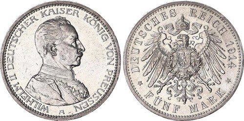 Preußen mark silber 1914 a - preußen,